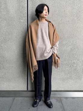 「アイテム（マフラー）」を使った、ADAM ET ROPE' HOMME STAFFさん（メンズ・170cm）の冬コーディネート