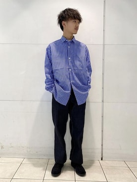 「REPRODUCTION OF FOUND（リプロダクションオブファウンド）の【REPRODUCTION OF FOUND】EX GERMAN TRAINER（スニーカー）」を使った、ADAM ET ROPE' HOMME STAFFさん（メンズ・165cm）の冬コーディネート