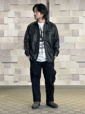 アダムエロペ　レザーシャツ ADAM ET ROPE'（アダムエロペ）の「レザーシャツブルゾン（）」 - WEAR