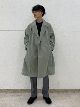「アイテム（その他アウター、グリーン系）」を使った、ADAM ET ROPE' HOMME STAFFさん（メンズ・165cm）の冬コーディネート