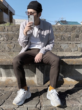 「DHOLIC（ディーホリック）のアイテム（スラックス）」を使った、Kenさん（メンズ・172cm）の冬コーディネート