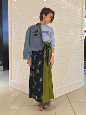「BEAUTY&YOUTH UNITED ARROWS」｜「アイテム（デニムジャケット）」を使った、Yuri Katouさん（レディース・162cm）の春コーディネート
