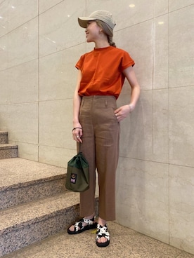 「BEAUTY&YOUTH UNITED ARROWS（ビューティーアンドユースユナイテッドアローズ）のBY∴ ヘアークロスバックストラップサンダル（サンダル、その他）」を使った、Yuri Katouさん（レディース・162cm）の春コーディネート