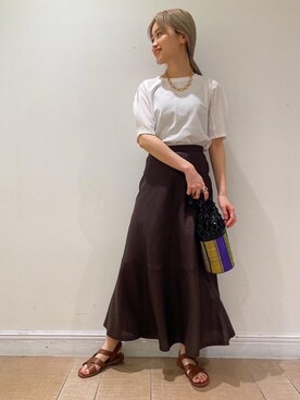 「EleSac（エルサック）の＜ELESAC（エルサック）＞PESCA ハンドバッグ◆（ハンドバッグ）」を使った、Yuri Katouさん（レディース・162cm）の春コーディネート