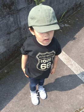 「FORK&SPOON（フォークアンドスプーン）のアイテム（帽子）」を使った、kaiさん（キッズ・90cm）の夏コーディネート