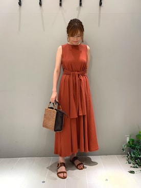 「2wayワンピース」｜「アイテム（サンダル）」を使った、ひかりさん（レディース・162cm）の夏コーディネート