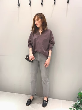 「Rougevif」｜「アイテム（モカシン/デッキシューズ）」を使った、ひかりさん（レディース・162cm）の秋コーディネート