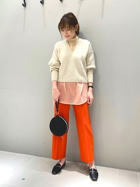 「Rougevif」｜「アイテム（モカシン/デッキシューズ）」を使った、ひかりさん（レディース・162cm）の秋コーディネート