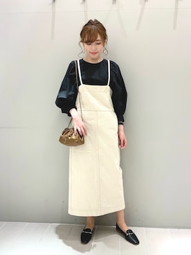 「Rougevif」｜「アイテム（ジャンパースカート）」を使った、ひかりさん（レディース・162cm）の春コーディネート