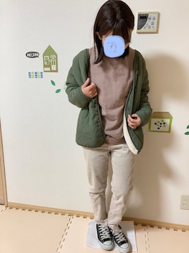 「2021年」｜「アイテム（その他アウター）」を使った、mayu.さん（レディース・158cm）の冬コーディネート