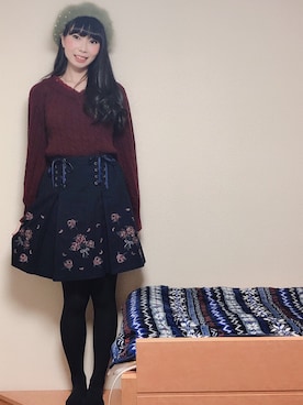 「axes femme POETIQUE（アクシーズファムポエティック）のアイテム（スカート）」を使った、sakko✼さん（レディース・157cm）の春コーディネート