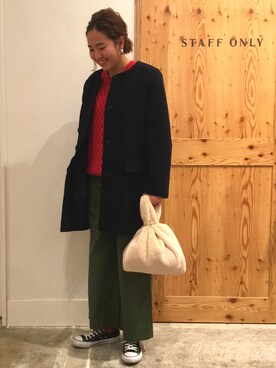 「coen（コーエン）のアイテム（その他アウター）」を使った、coen ふかすさん（レディース・164cm）の冬コーディネート