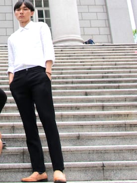 「アイテム（ローファー、オレンジ系）」を使った、Malo Chouさん（メンズ・178cm）の夏コーディネート