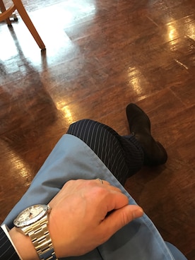 「nanamica（ナナミカ）のアイテム（ステンカラーコート）」を使った、たていしさん（メンズ・178cm）の春コーディネート