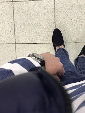 「セントジェームス」｜「アイテム（ダウンベスト）」を使った、たていしさん（メンズ・178cm）の春コーディネート