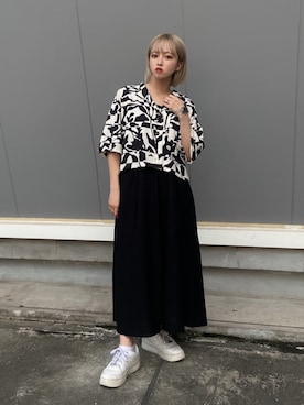 「チェッカー柄」｜moaさん（レディース・153cm）の夏コーディネート