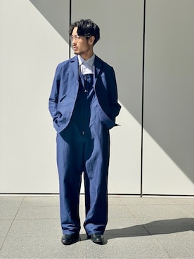「EDIFICE LA BOUCLE（エディフィスラブークル）のアイテム（ジャケット/アウター）」を使った、MORIYAさん（メンズ・173cm）の春コーディネート