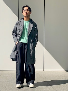 「EDIFICE（エディフィス）のアイテム（スウェット）」を使った、MORIYAさん（メンズ・173cm）の春コーディネート