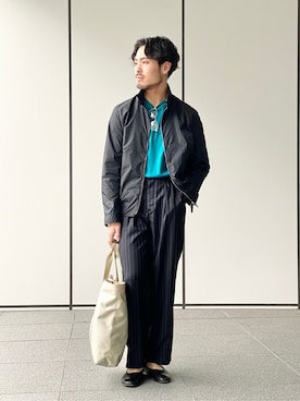 「EDIFICE（エディフィス）のアイテム（ブルゾン）」を使った、MORIYAさん（メンズ・173cm）の春コーディネート