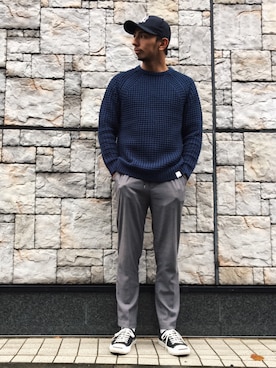 「アイテム（ニット/セーター）」を使った、Masaki Nakamuraさん（メンズ・179cm）の冬コーディネート