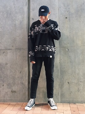 「アイテム（ニット/セーター）」を使った、Masaki Nakamuraさん（メンズ・179cm）の冬コーディネート