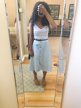 「skirt」｜「アイテム（サンダル）」を使った、えりりんさん（レディース・168cm）の春コーディネート