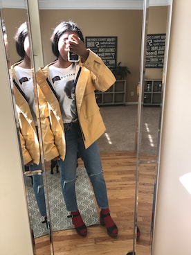 「STYLE」｜「アイテム（ナイロンジャケット）」を使った、えりりんさん（レディース・168cm）の春コーディネート