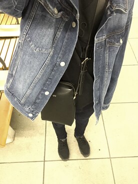「リドム」｜「アイテム（デニムジャケット）」を使った、Yossyさん（メンズ・170cm）の春コーディネート