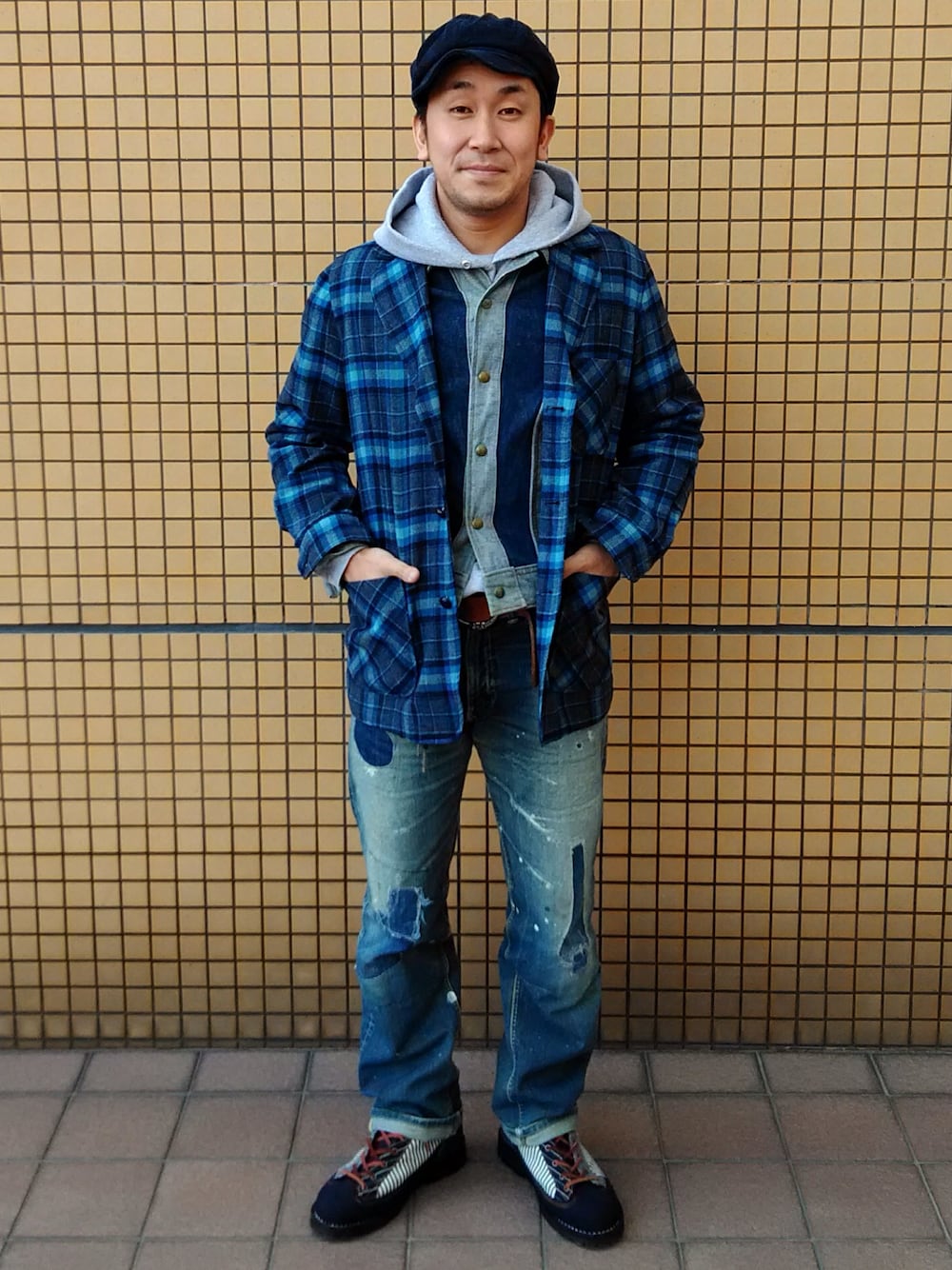 Pendleton 水色 ストライプ テーラードジャケット M