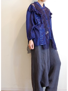 「 リネン」｜chaosbohemiaさん（レディース・156cm）の冬コーディネート