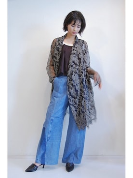 「RehersalL（リハーズオール）のアイテム（その他アウター）」を使った、chaosbohemiaさん（レディース・167cm）の春コーディネート
