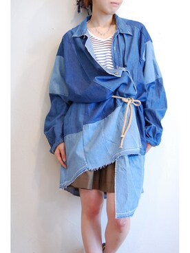 「RehersalL（リハーズオール）のアイテム（その他アウター）」を使った、chaosbohemiaさん（レディース・156cm）の夏コーディネート