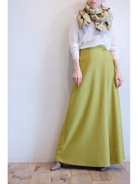 「アイテム（ストール/ショール）」を使った、chaosbohemiaさん（レディース・156cm）の秋コーディネート