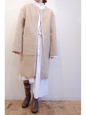 「シャツワンピース」｜「アイテム（ジャケット/アウター）」を使った、chaosbohemiaさん（レディース・156cm）の秋コーディネート