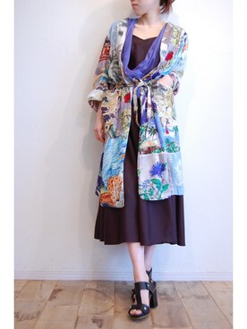 「RehersalL（リハーズオール）のアイテム（その他アウター）」を使った、chaosbohemiaさん（レディース・156cm）の冬コーディネート