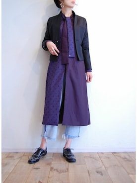 「シャツワンピース」｜「アイテム（ジャケット/アウター）」を使った、chaosbohemiaさん（レディース・165cm）の冬コーディネート