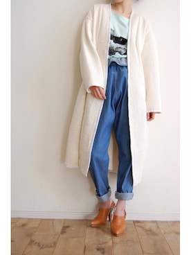 「RehersalL（リハーズオール）のアイテム（その他アウター）」を使った、chaosbohemiaさん（レディース・156cm）の冬コーディネート