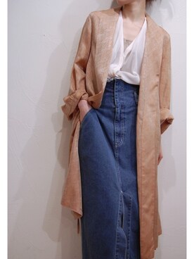 「アイテム（その他アウター、ゴールド系）」を使った、chaosbohemiaさん（レディース・156cm）の冬コーディネート