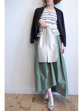 「アイテム（チューブトップ）」を使った、chaosbohemiaさん（レディース・156cm）の春コーディネート