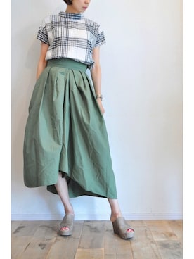 「アイテム（スカート、その他）」を使った、chaosbohemiaさん（レディース・165cm）の夏コーディネート