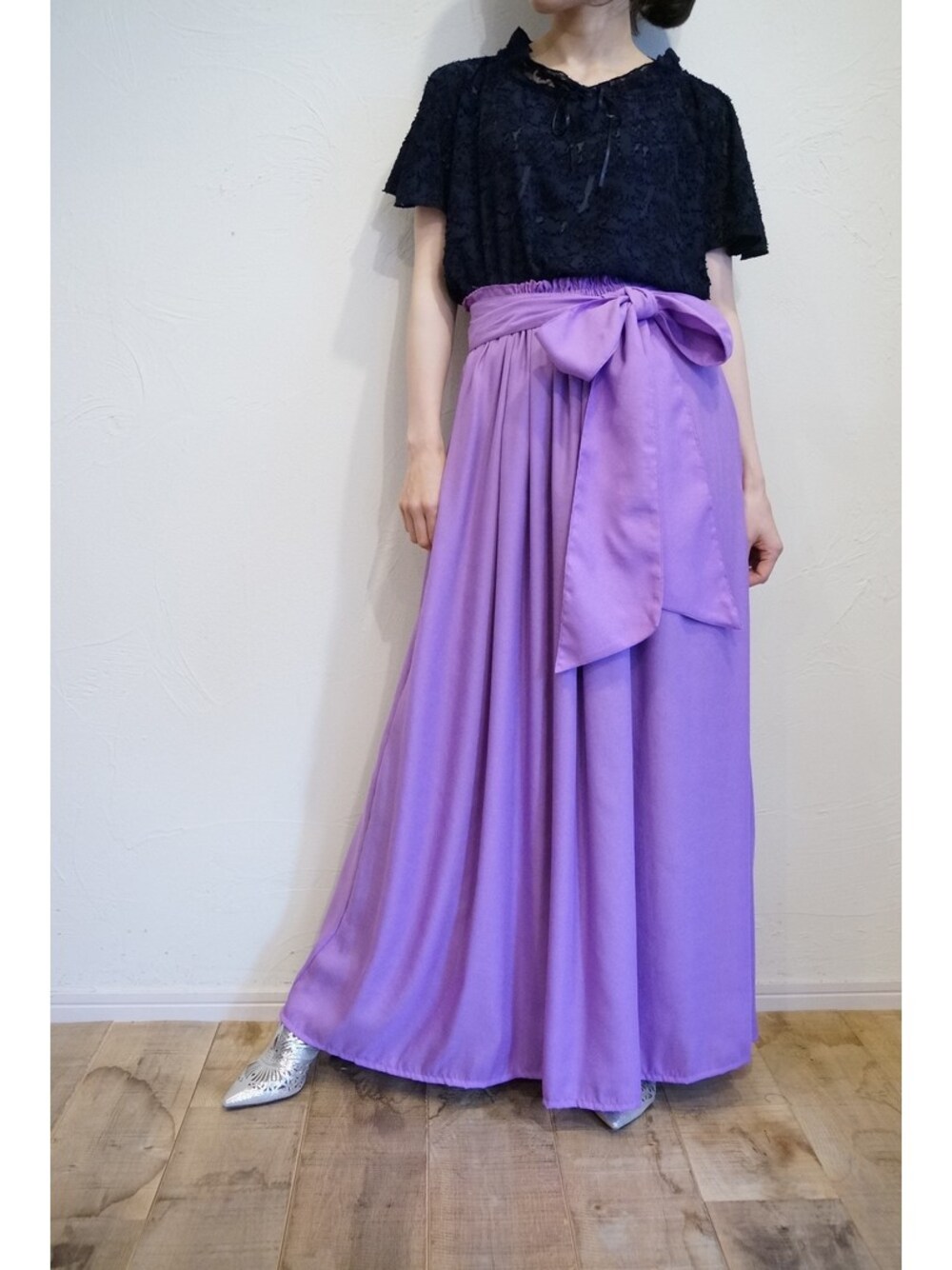 chaosbohemiaさんの「ギャザーロングスカート（STORES.jp）」を使ったコーディネート