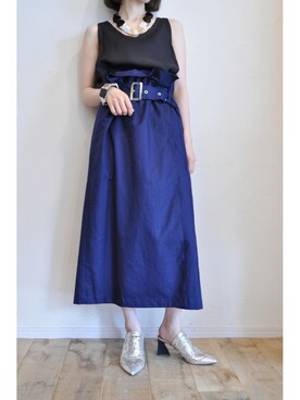 「キュプラ」｜「アイテム（アクセサリー）」を使った、chaosbohemiaさん（レディース・156cm）の夏コーディネート