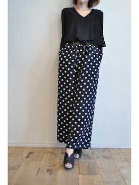 「ドット柄」｜chaosbohemiaさん（レディース・156cm）の秋コーディネート