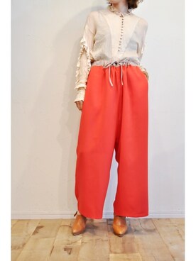 「RehersalL（リハーズオール）のアイテム（パンツ）」を使った、chaosbohemiaさん（レディース・156cm）の秋コーディネート
