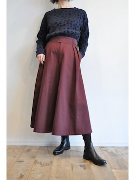 「RehersalL（リハーズオール）のアイテム（パンツ）」を使った、chaosbohemiaさん（レディース・165cm）の秋コーディネート