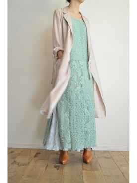 「レースワンピース」｜「アイテム（その他アウター）」を使った、chaosbohemiaさん（レディース・155cm）の春コーディネート