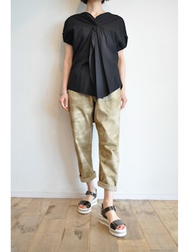 「Luca Grossi（ルーカグロッシ）のアイテム（サンダル）」を使った、chaosbohemiaさん（レディース・165cm）の春コーディネート
