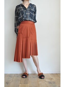 「アイテム（スカート、オレンジ系）」を使った、chaosbohemiaさん（レディース・165cm）の夏コーディネート