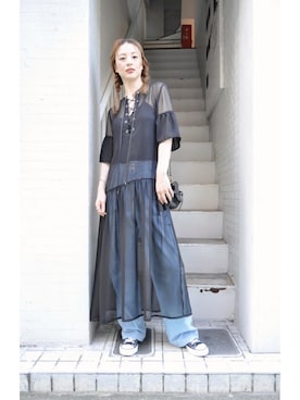 「saranam（サラナン）のアイテム」を使った、chaosbohemiaさん（レディース・168cm）の夏コーディネート