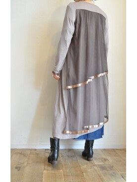 「デニムワンピース」｜「アイテム（その他アウター）」を使った、chaosbohemiaさん（レディース・165cm）の秋コーディネート